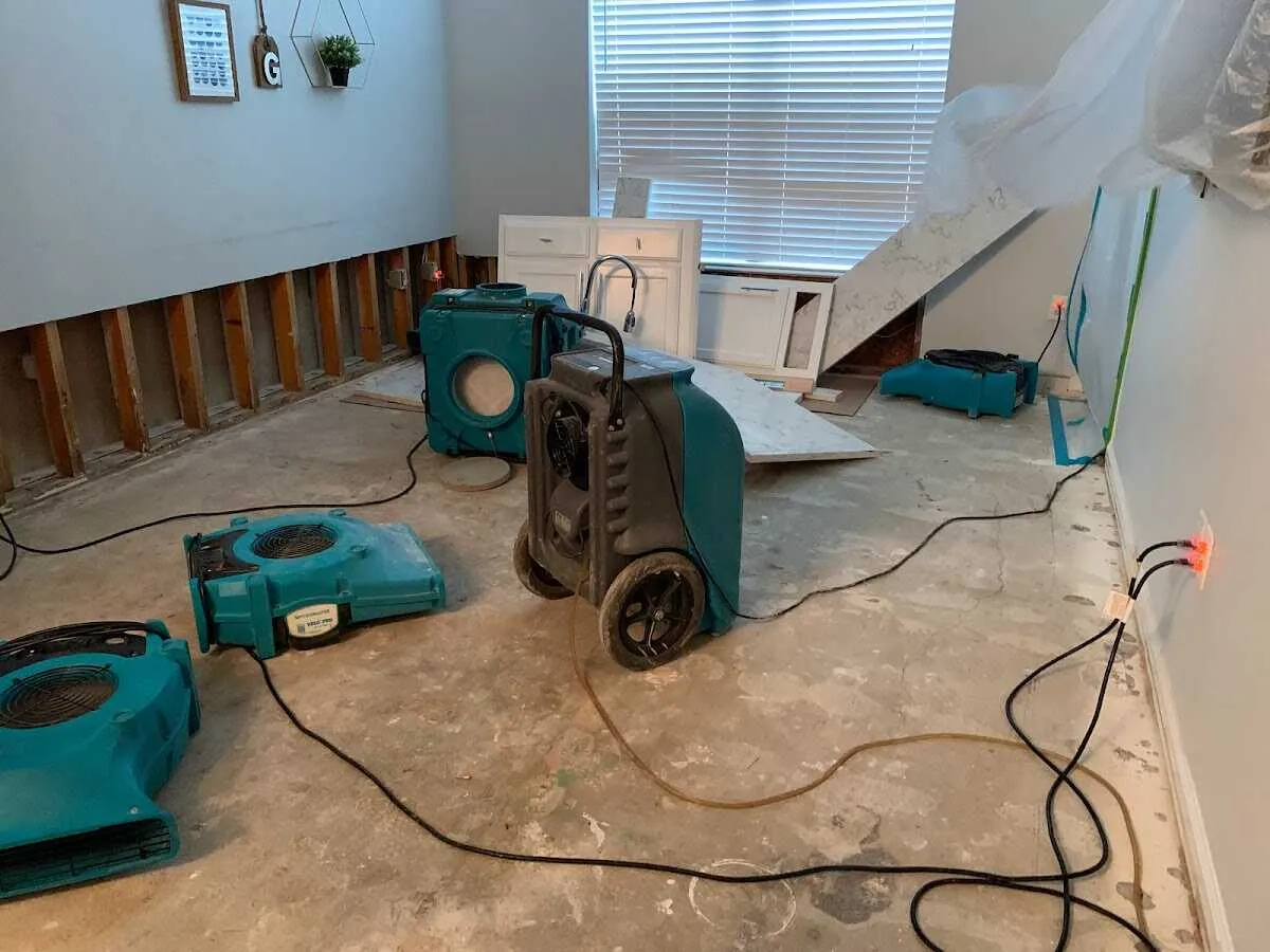 Dehumidifier in flood-cut room for Water Extraction & Removal in Dryden